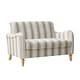 preview thumbnail 41 of 62, HULALA HOME Adika 51"W Farmhouse Striped Linen Upholstered Loveseat with Solid Wood Spindle Legs