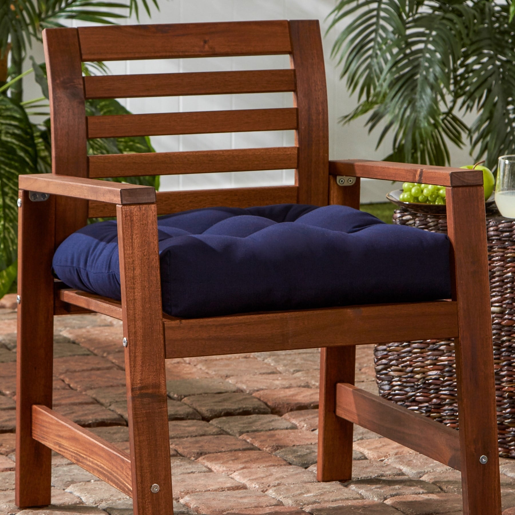 Driftwood Sunbrella Tufted 20 inch Outdoor Chair Cushion by