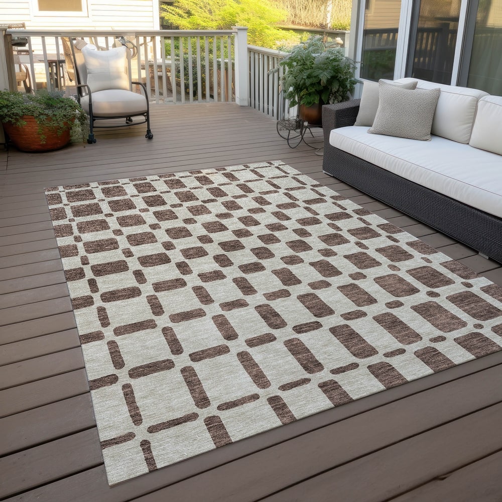 Machine Washable Indoor/ Outdoor Chantille Contemporary Geo Rug