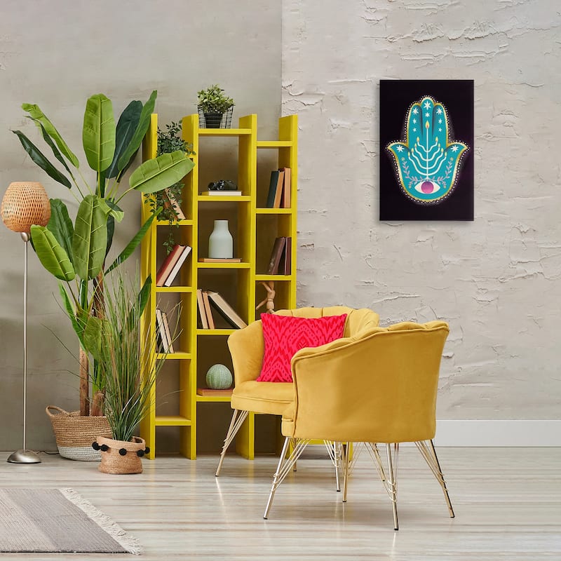 Stupell Spiritual Folk Style Hamsa Canvas Wall Art Design By Hannah Moren