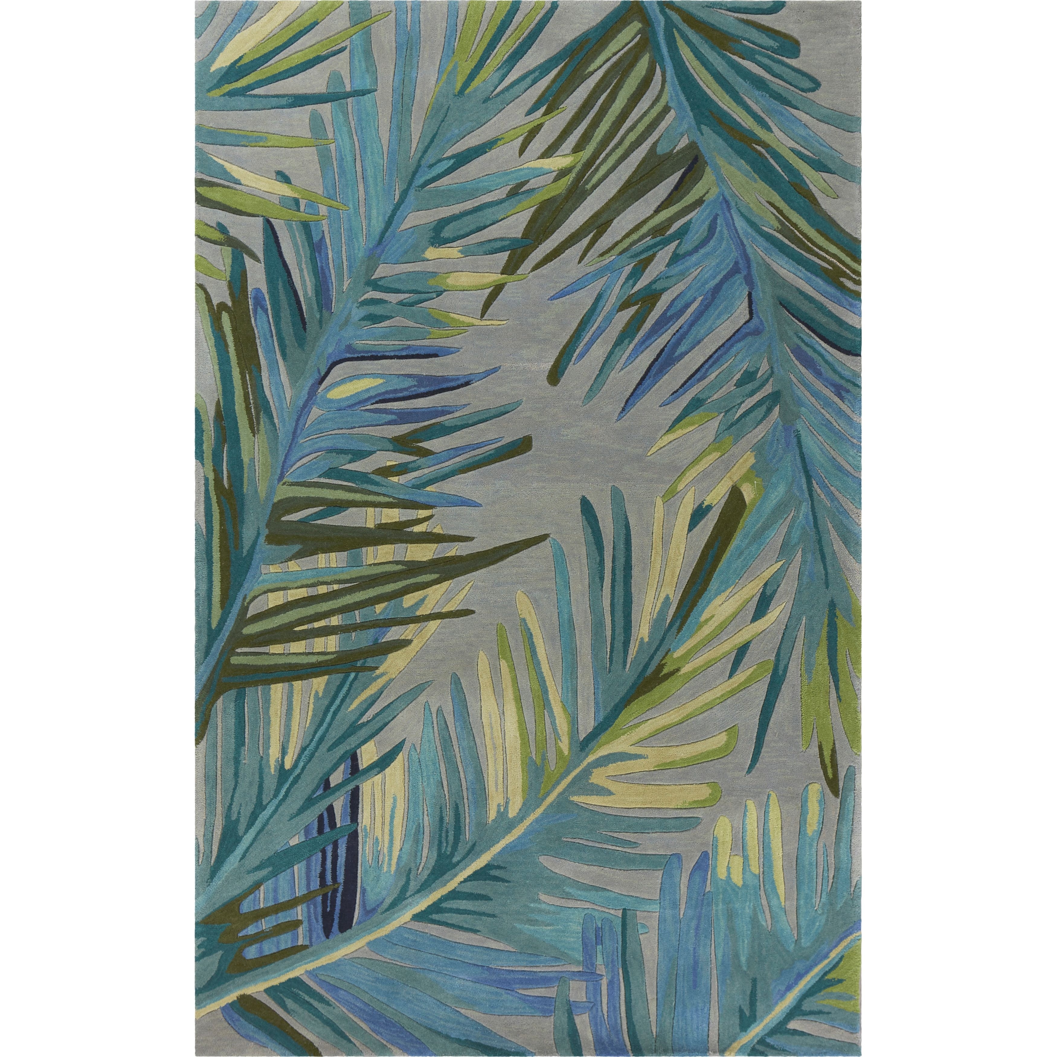 Domani Classics Palm Tree Blues Hand-Tufted Wool Area Rug