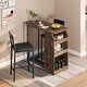 preview thumbnail 9 of 9, Dining Room Table with Double Tier Wine Rack and Glasses Hanging