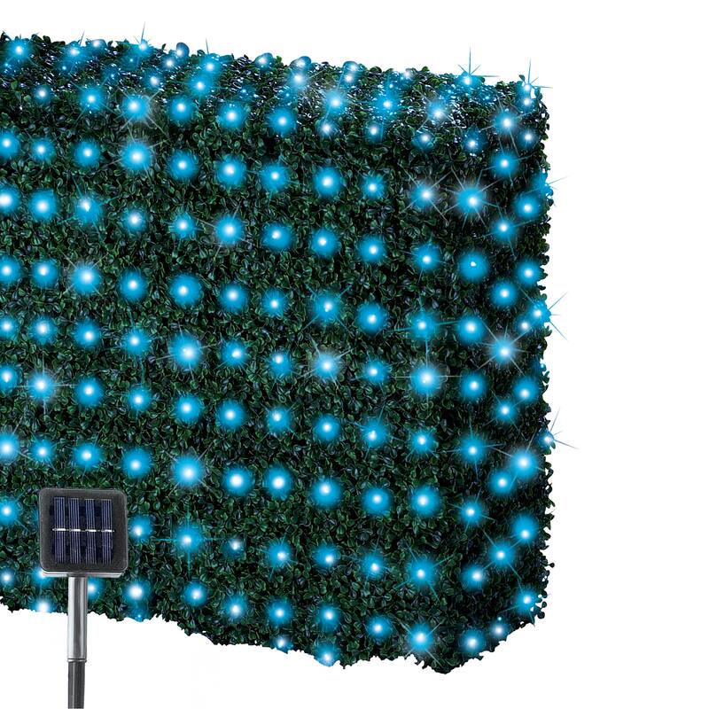 Outdoor Solar LED Christmas Net Lights with Steady or Flashing Modes - NO SIZE