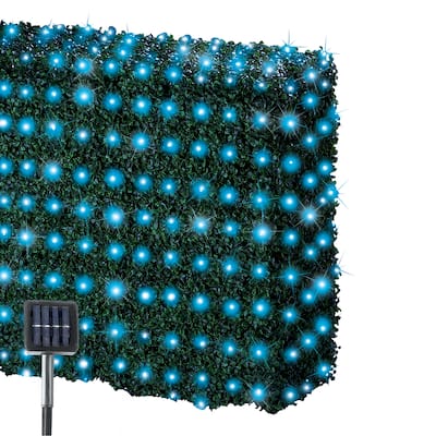 Outdoor Solar LED Christmas Net Lights with Steady or Flashing Modes - NO SIZE