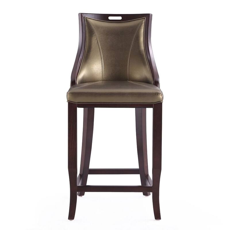 Manhattan Comfort Emperor 41 in. Walnut Beech Wood Bar Stool