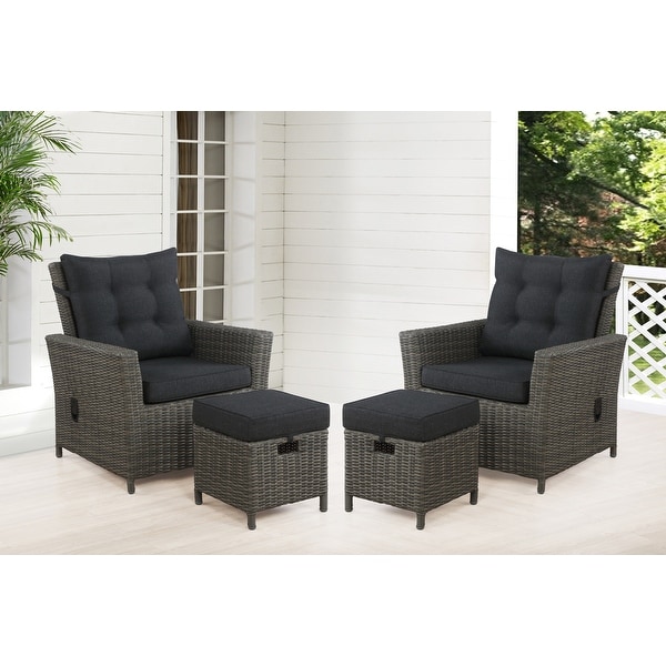 Asti All Weather Wicker 4 Piece Outdoor Seating Set with Two