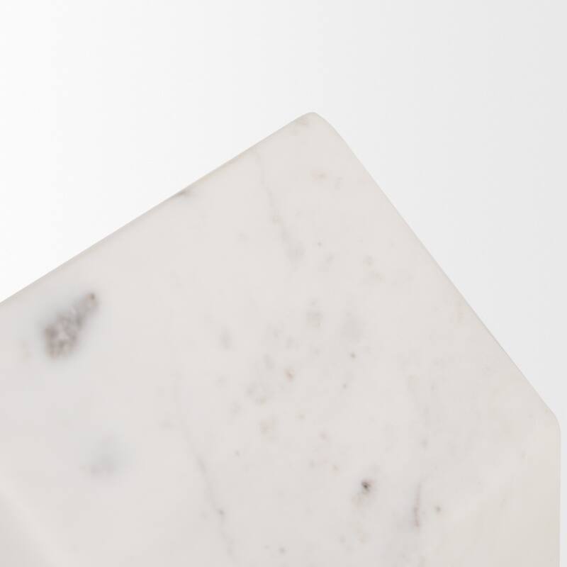 Raena White Marble House Door Stopper - 4.0L x 4.0W x 4.8H