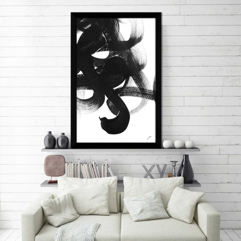 "Noir Strokes I (Vertical)" Print on Acrylic