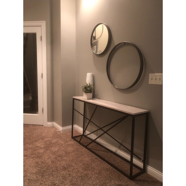 Top Product Reviews For Kerley Faux Marble Skinny Console Table