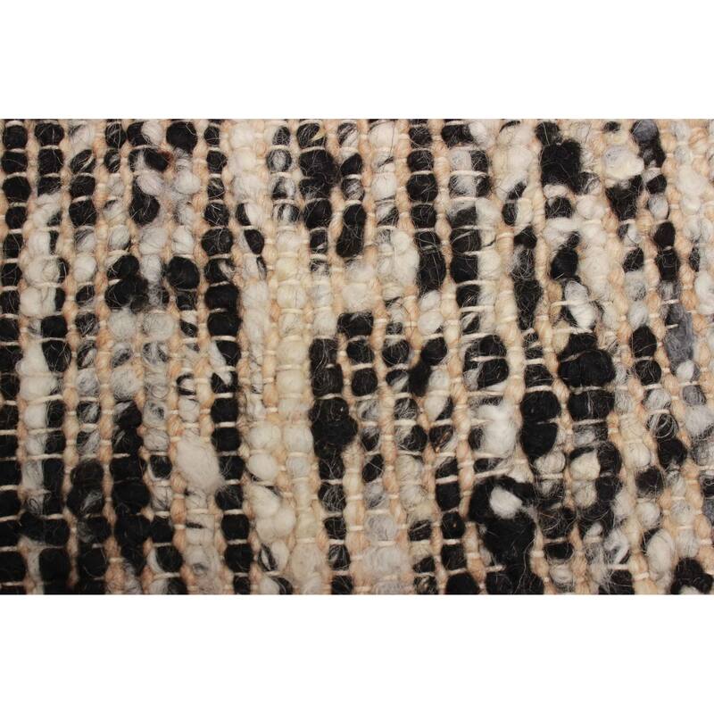 ECARPETGALLERY Braid weave Sienna Black Wool Rug - 5'0 x 7'9