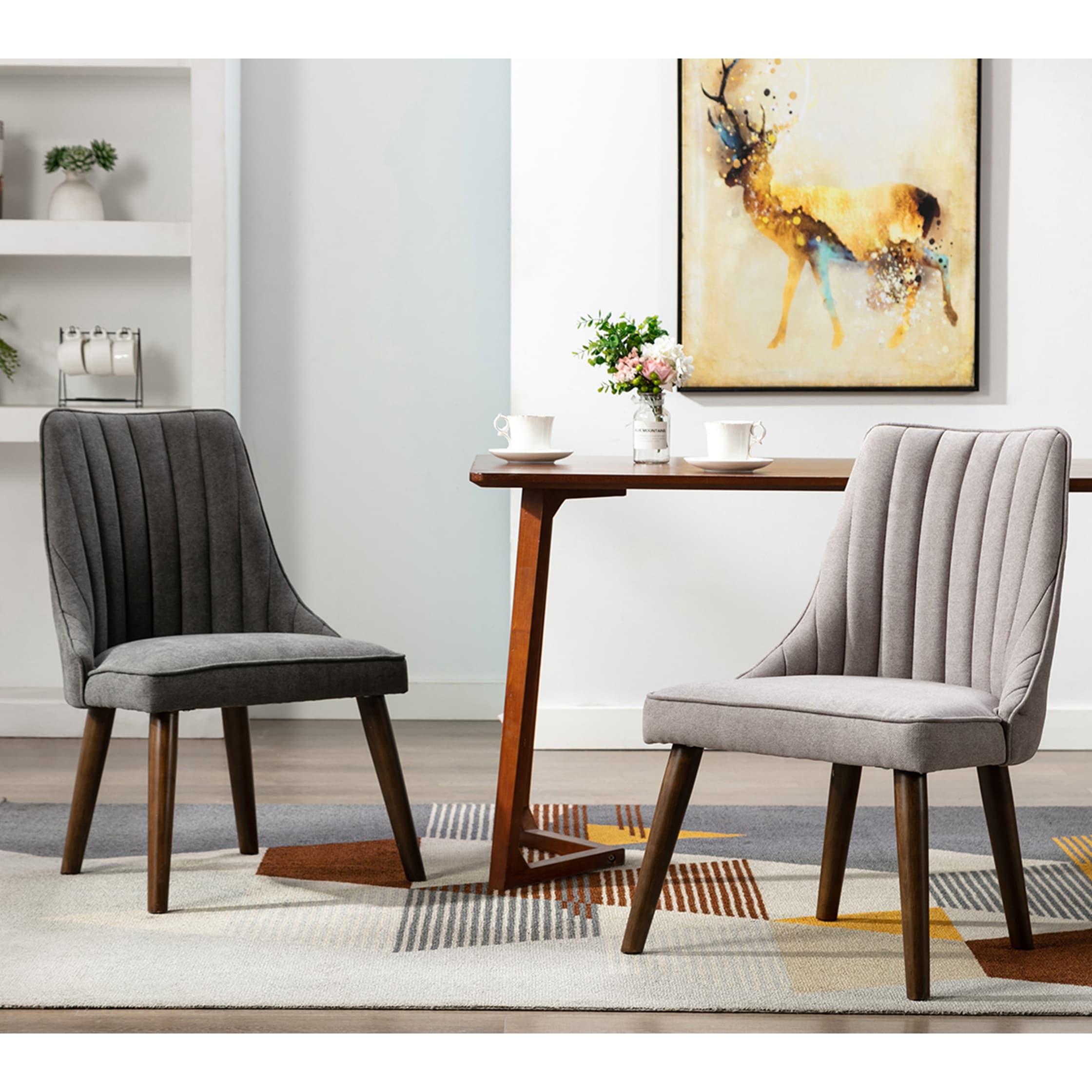 Porthos Home Hayes Polyester Rubberwood Dining Chairs Set of 2