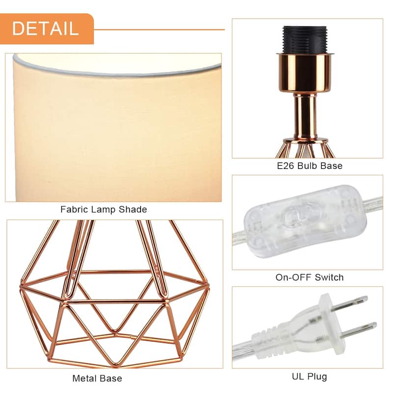Depuley Bedroom Bedside Table Lamp Fabric Nightstand Light Shade - N/A