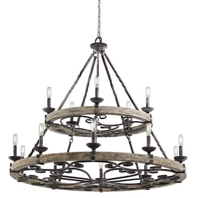 Kichler Taulbee 15 Light 44" Wide 2 Tier Ring Chandelier