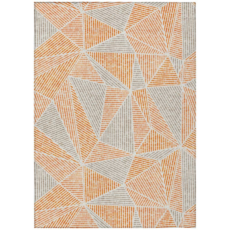 HomeRoots Geometric Transitional Rectangle Outdoor Rug