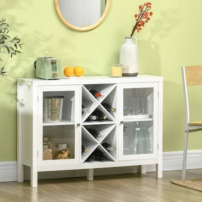 HOMCOM Modern Kitchen Sideboard, Buffet Table with Removable Wine Rack