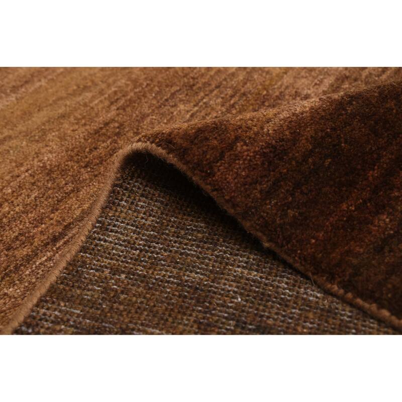 ECARPETGALLERY Hand-knotted Pak Finest Gabbeh Dark Brown Wool Rug - 4'1 x 5'11