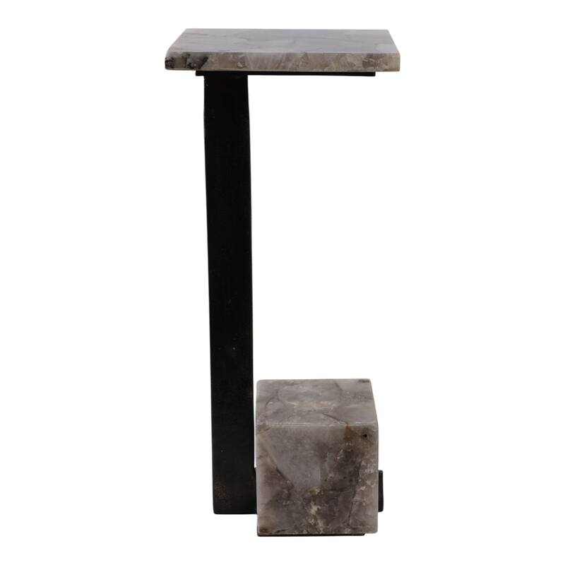 Metal Accent Table Modern Geometric Base Sleek Contemporary Design