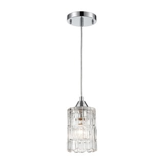 Ezra 1-Light Mini Pendant in Polished Chrome with Textured Clear Crystal