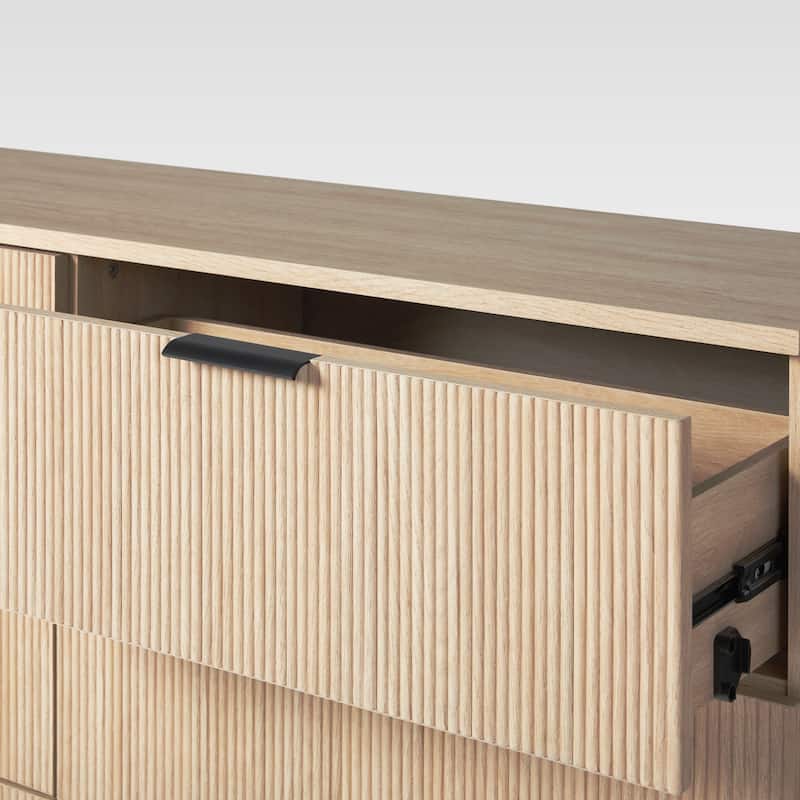 Walker Edison Six Drawer Chest with Reeded Drawer Fronts