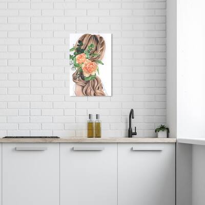 Wynwood Studio Fashion and Glam Her braids Orange and Pastel Orange Traditional Wall Art Canvas Print