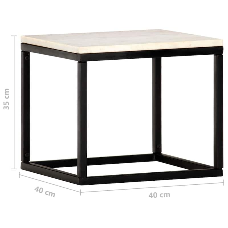 vidaXL Coffee Table End Table Side Sofa Table Real Stone with Marble Texture