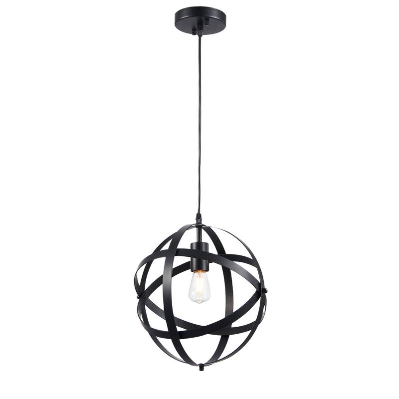 CO-Z Industrial Single Light Globe Pendant Chandelier - Black