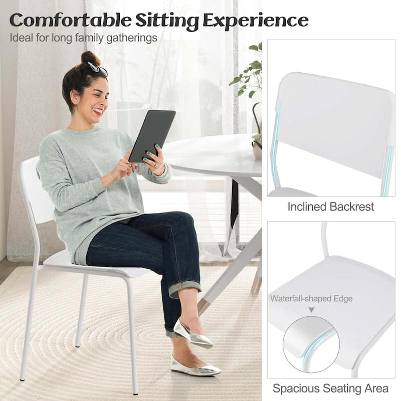 Costway Modern Dining Chairs Set of 4 with Tilted Backrest & Sturdy - See Details