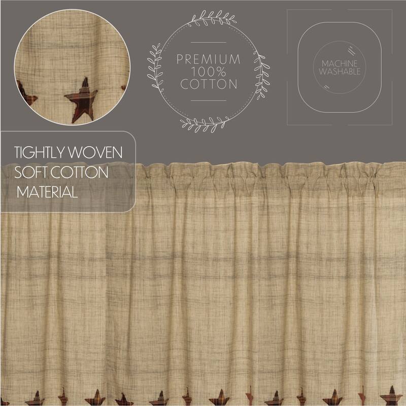 Abilene Star Door Panel with Attached Valance 72x40 - Door Panel With Valance 72x40