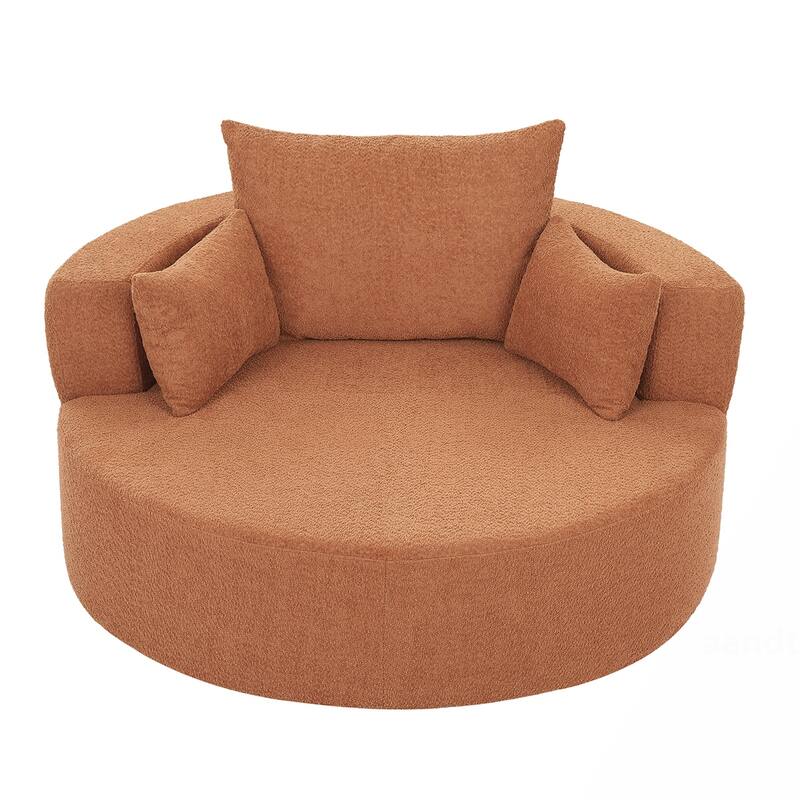 Swivel Barrel Chair with 3 Pillows