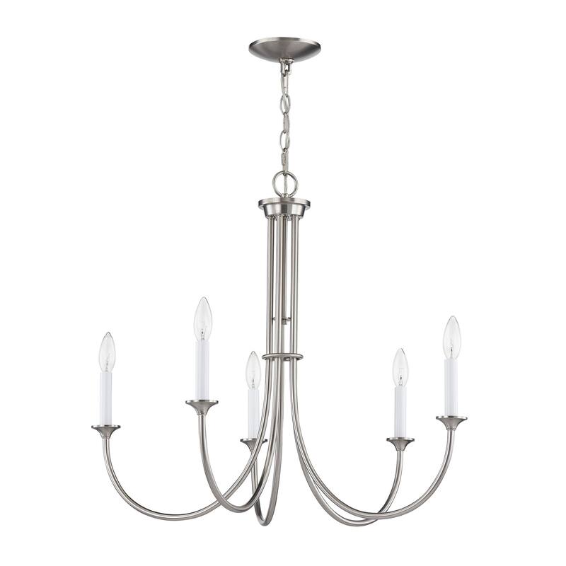 Meadowview 18-inch Wide 3-Light Chandelier in Brushed Nickel - Nickel - 28in W x 28in D x 24in H