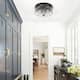 2-Light Flush Mount Glass Ceiling Light with Metal Frame - N/A