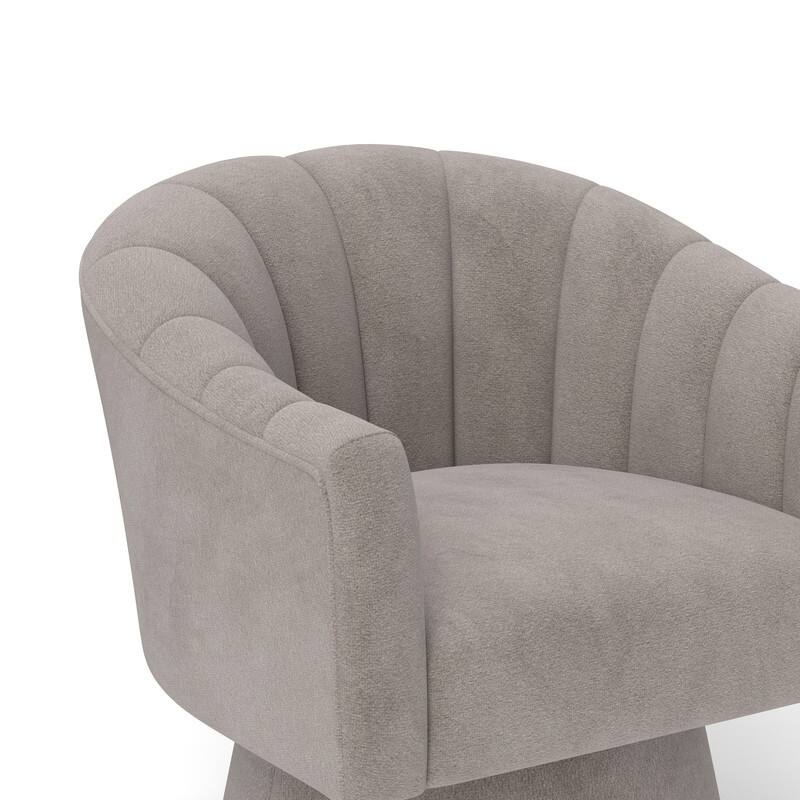 SEYNAR Modern Glam Velvet Upholstered Round Swivel Accent Arm Barrel Chair for Living Room