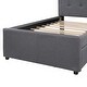 preview thumbnail 3 of 11, Linen Upholstered Platform Bed With Headboard And Two Drawers, Twin Size