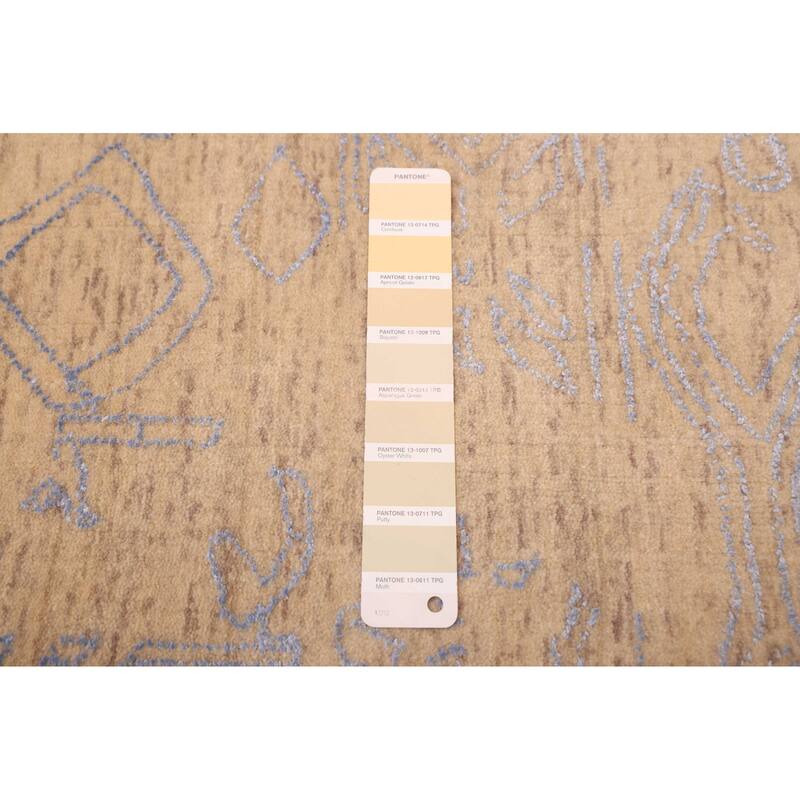 ECARPETGALLERY Hand Loomed Loreto Light Khaki Viscose, Wool Rug - 5'6 x 7'7