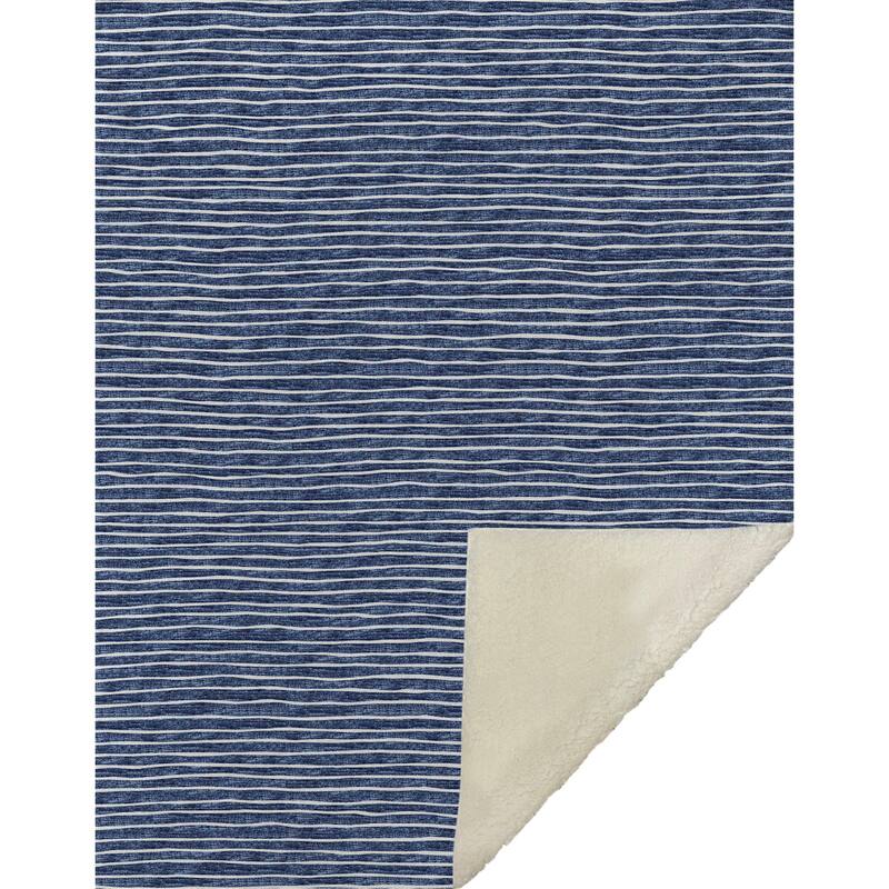 Premium Machine Washable ASB138 Subtle Stripe Sherpa Throw Blanket