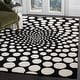 preview thumbnail 4 of 83, SAFAVIEH Soho Handmade Abstract Dots N.Z. Wool Area Rug 3'6" x 5'6" - Black/Ivory