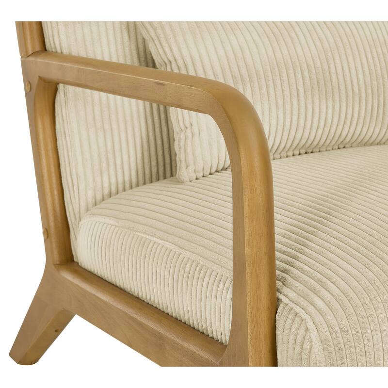 Lounge Chair with Wooden Frame - 32.25" D x 26" W x 30.5" H