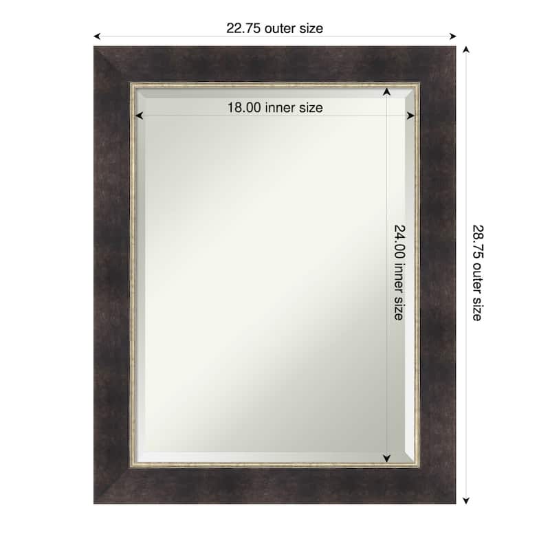 Odin Antique Bronze Beveled Wood Framed Wall Mirror - Odin Antique Bronze - 23 x 29 in