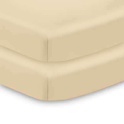 BreathableBaby All-in-One Fitted Sheet & Waterproof Cover for 38" x 24" Mini Crib Mattress (2-Pack)