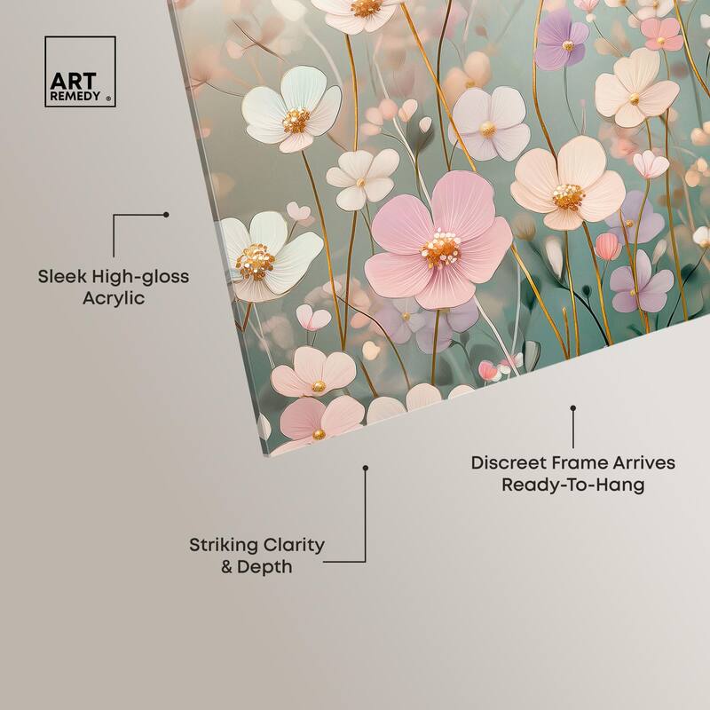 Tiny Blooms I Acrylic by Art Remedy, Ready to Hang