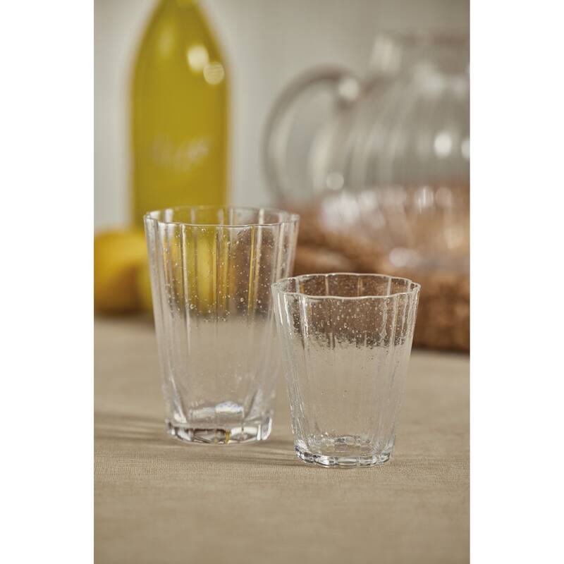 Barletta Bubble Highball Glasses, Set of 4 - 3" x 6.25"