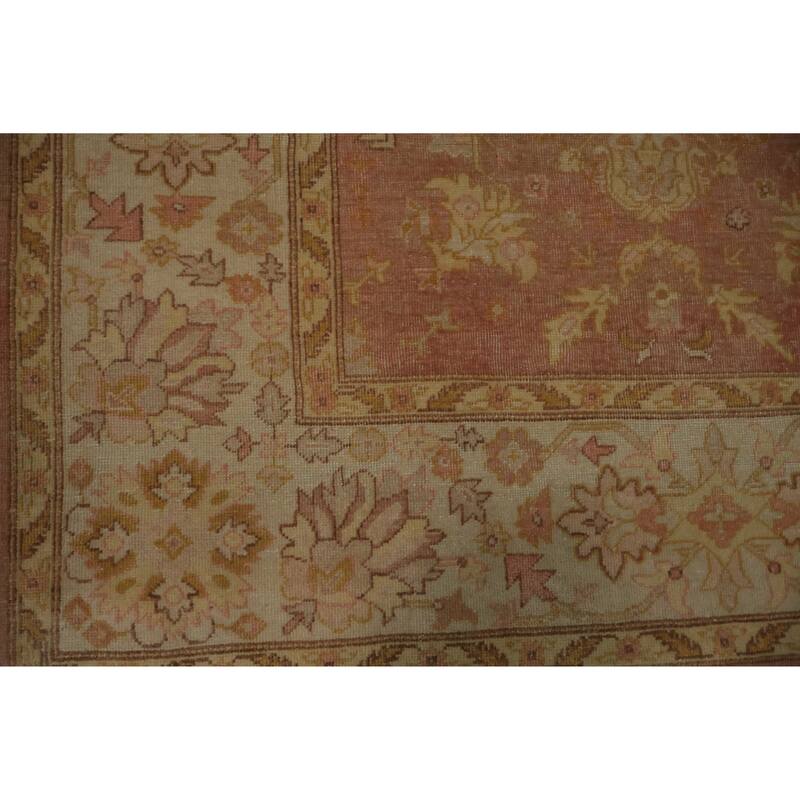 Hand Knotted Oriental 100% Wool Carpet Traditional Floral Red Ziegler Area Rug - 8' 1'' X 7' 9''