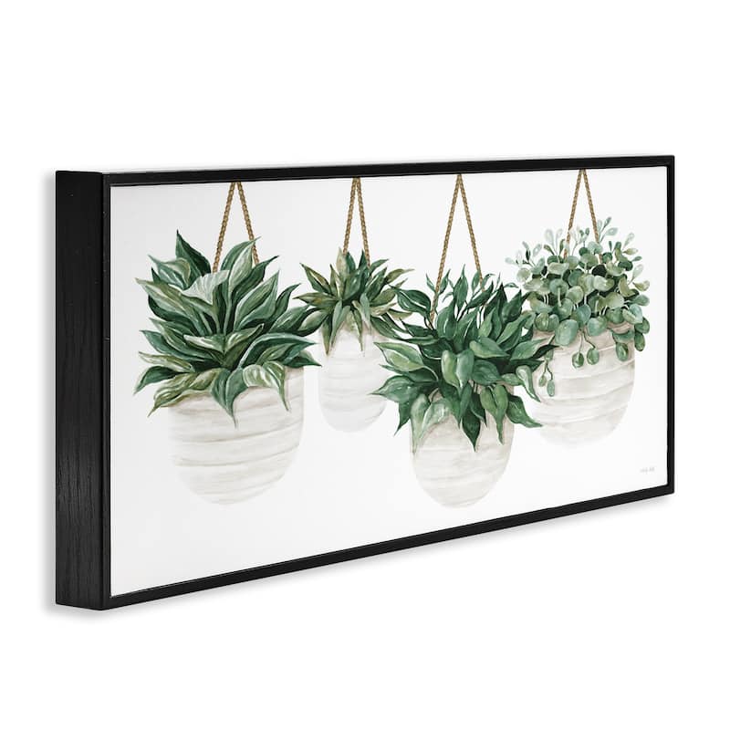 Stupell Hanging Planters House Plant Casual Blooming Leaves Framed Wall Art, Design by Cindy Jacobs - Green