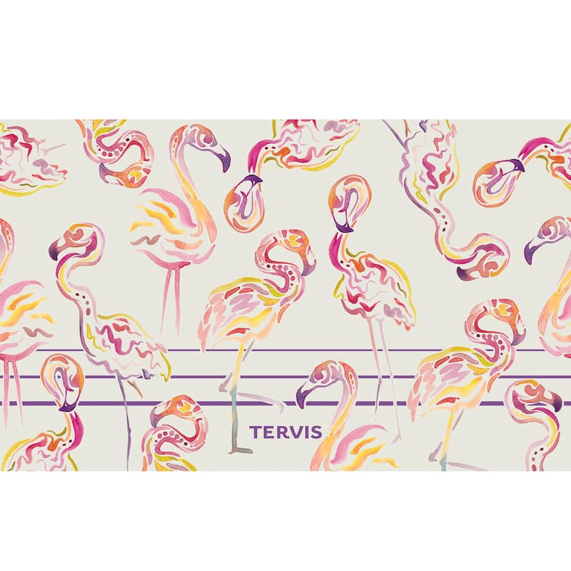 Tervis Traveler Flamingo Swirl Triple Walled Insulated Travel Tumbler, Stainless Steel