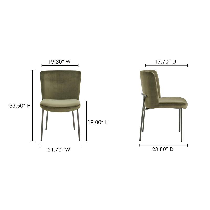 NADAAL STUDIOS Amaris, Upholstered Dining Chair With Blackened Bronze Metal Frame - 21.7"W x23.8"D x33.5"H
