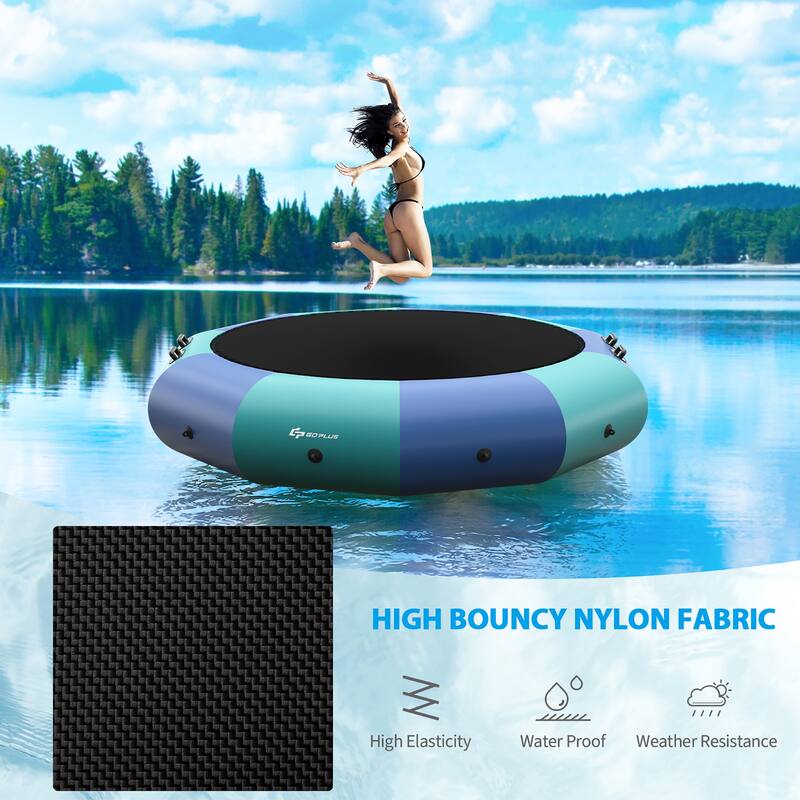 10FT Inflatable Water Bouncer Splash Padded Water Trampoline