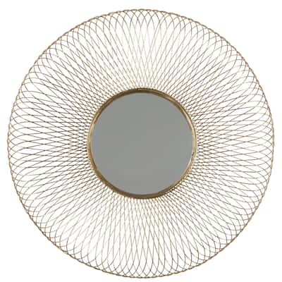 Metal Starburst Room Wall Mirror - Gold - Roche River Decor