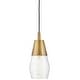 preview thumbnail 1 of 3, Lark 83397 Livie 1 Light 8" Wide Mini Pendant / Semi-Flush Ceiling Lacquered Brass