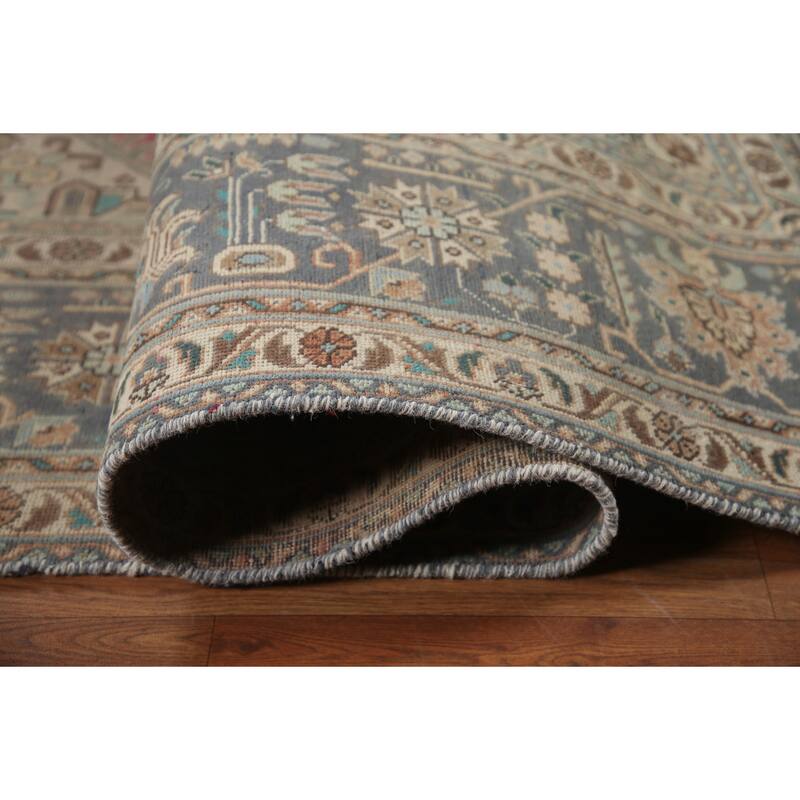 Hand Knotted Oriental 100% Wool Carpet Traditional Medallion Pink Tabriz Area Rug - 13' 0'' X 9' 6''