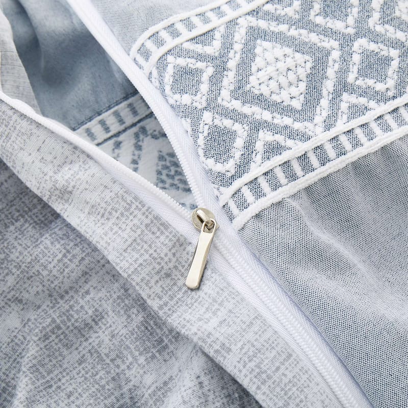 3-Piece Soft Lightweight Geometric Duvet Cover Set, Textured Bedding Set with Pillowcases for All Season